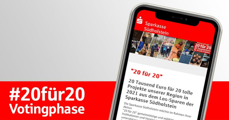 20.000 Euro für 20 Vereine: Geben Sie jetzt Ihre Stimme ab! Online-Voting für Wettbewerb der Sparkasse Südholstein beginnt